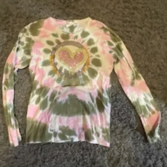 Girls Tye Dye 3/4 Lemon Shirt - Picture 2 of 5